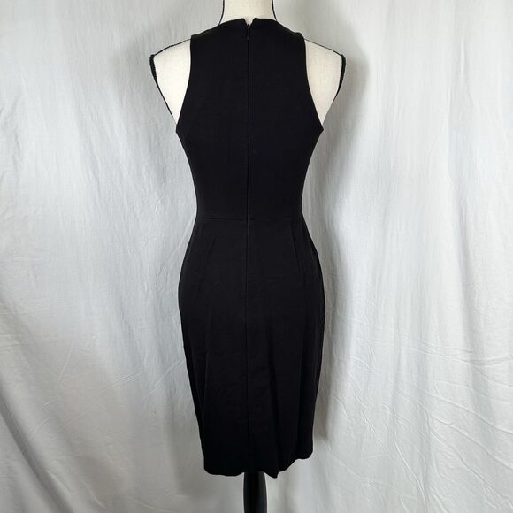 Banana Republic Black Stretch Sleeveless Sheath Dress Back Zip Office Size 0 - Picture 3 of 10